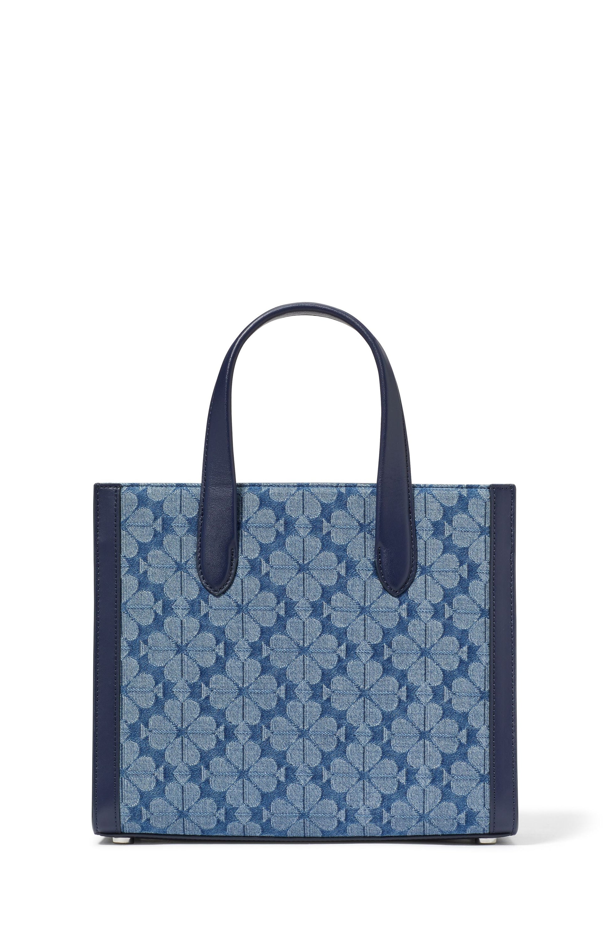 kf886_Spade Flower Jacquard Denim Manhattan Small Tote_Parisian Navy Multi