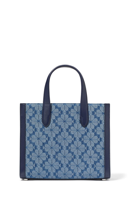kf886_Spade Flower Jacquard Denim Manhattan Small Tote_Parisian Navy Multi
