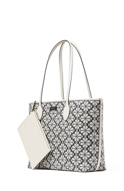 kf891_Spade Flower Jacquard Bleecker Large Tote_Charcoal Grey Multi