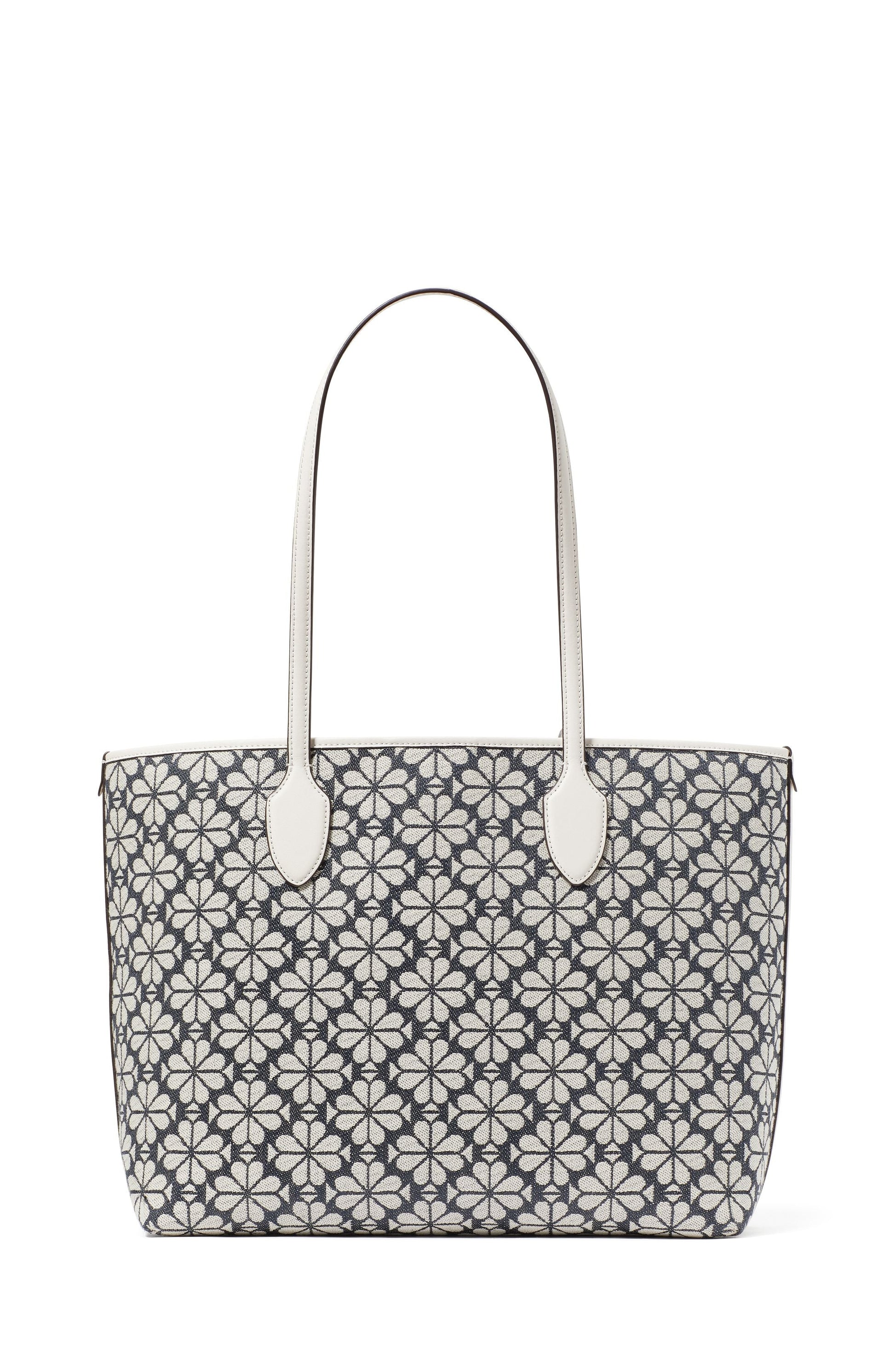kf891_Spade Flower Jacquard Bleecker Large Tote_Charcoal Grey Multi