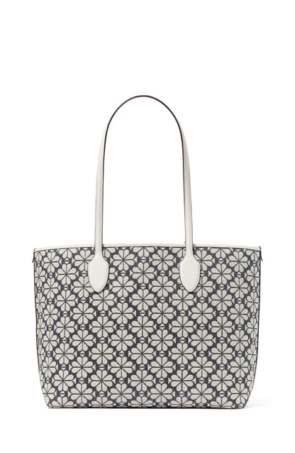 kf891_Spade Flower Jacquard Bleecker Large Tote_Charcoal Grey Multi