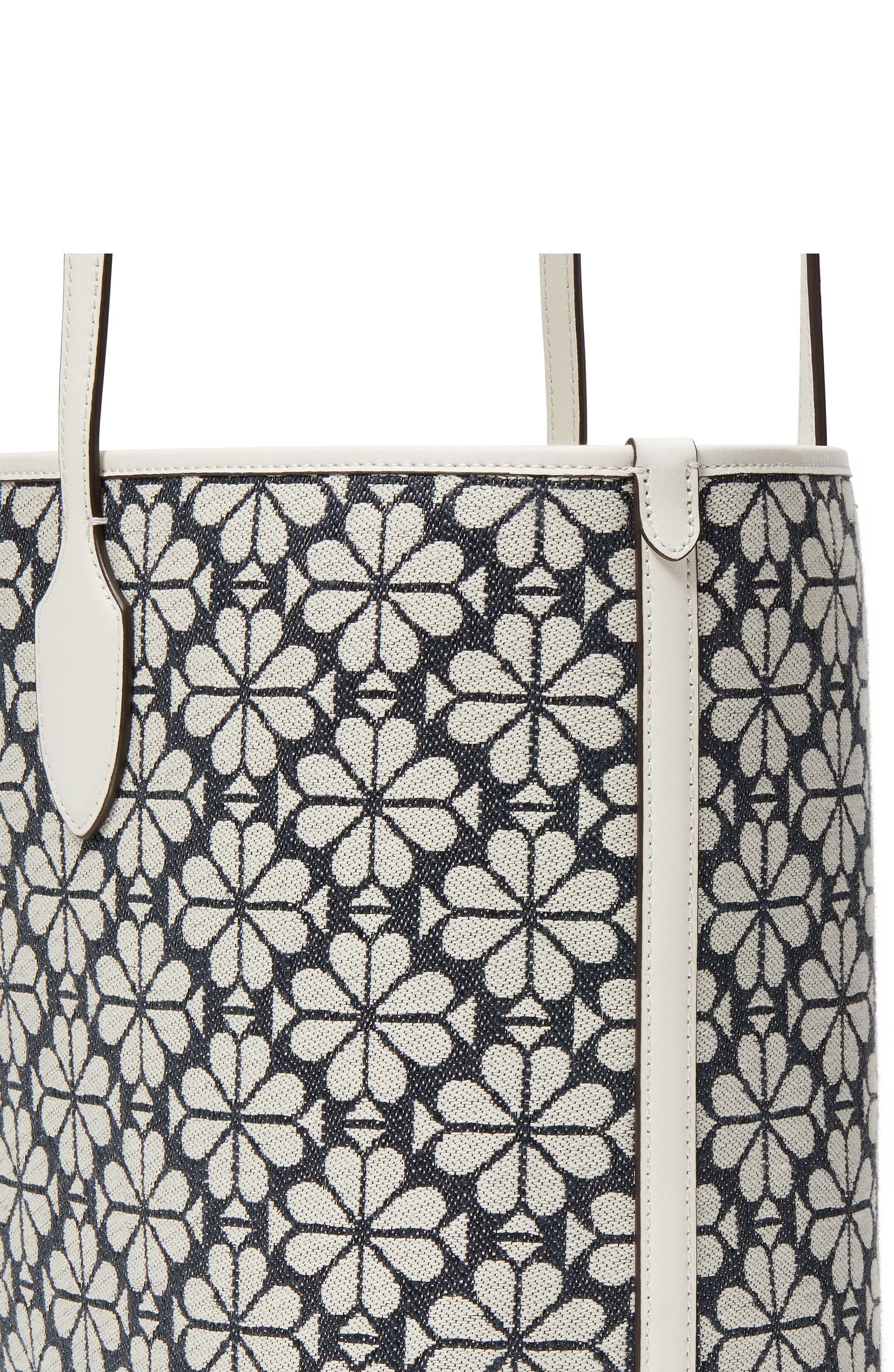 kf891_Spade Flower Jacquard Bleecker Large Tote_Charcoal Grey Multi