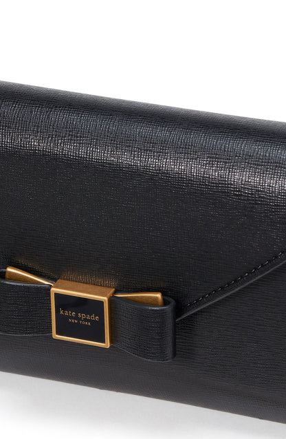 KF927_Morgan Bow Embellished Envelope Flap Crossbody_Black