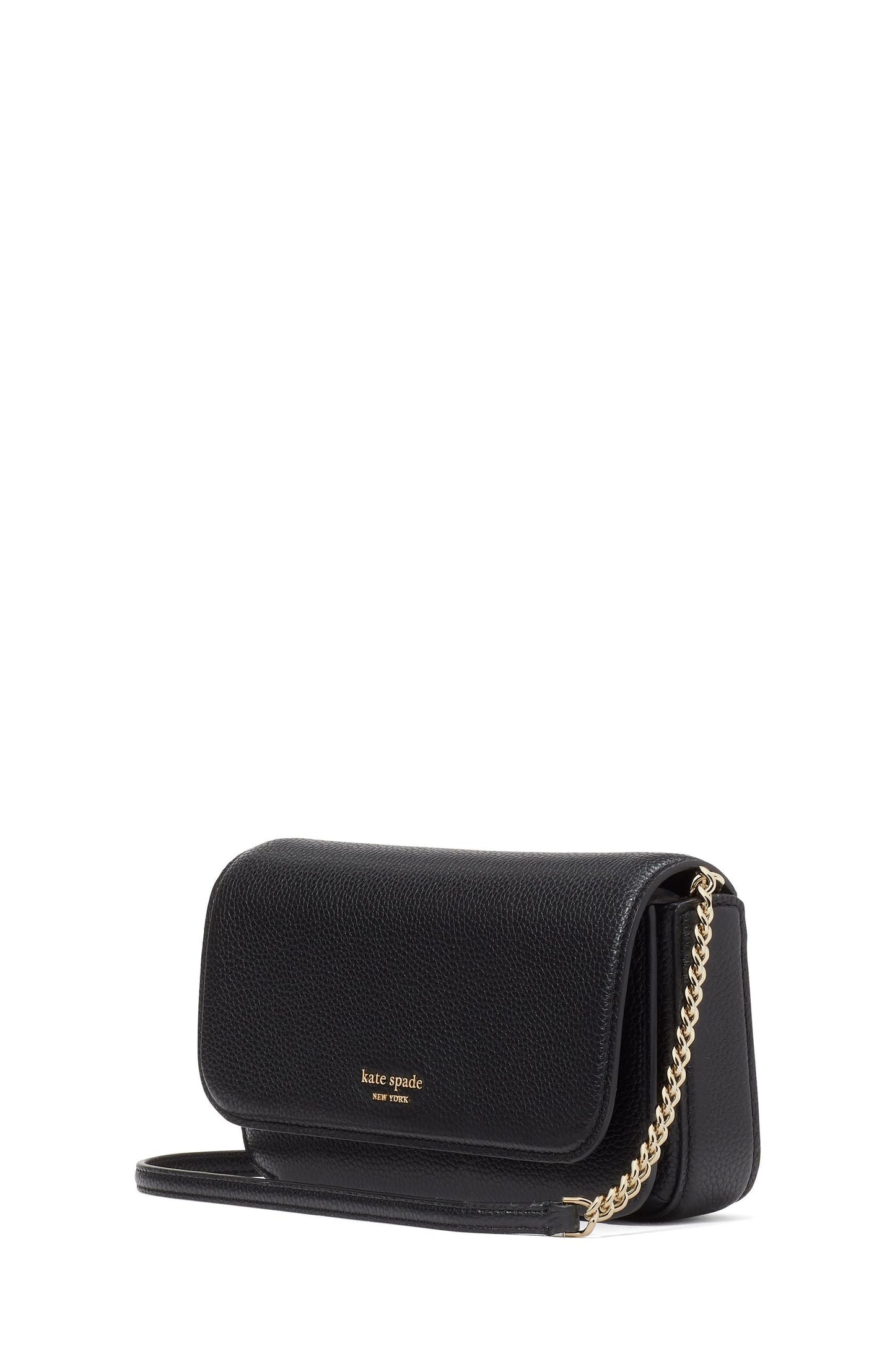 Ava Pebbled Leather Flap Chain Wallet