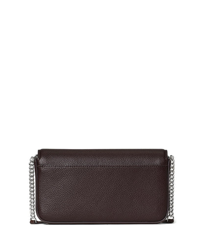 Ava Pebbled Leather Flap Chain Wallet