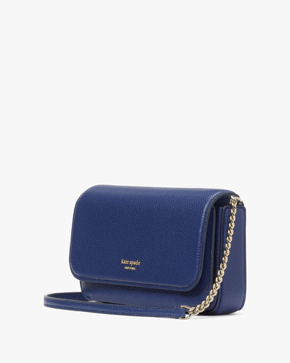 Ava Pebbled Leather Flap Chain Wallet
