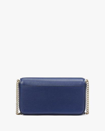 Ava Pebbled Leather Flap Chain Wallet