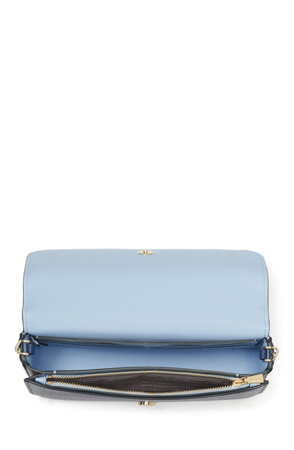 Ava Pebbled Leather Flap Chain Wallet