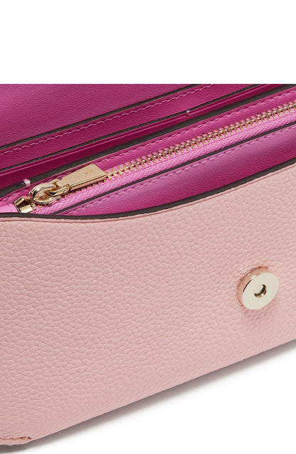 Ava Pebbled Leather Flap Chain Wallet