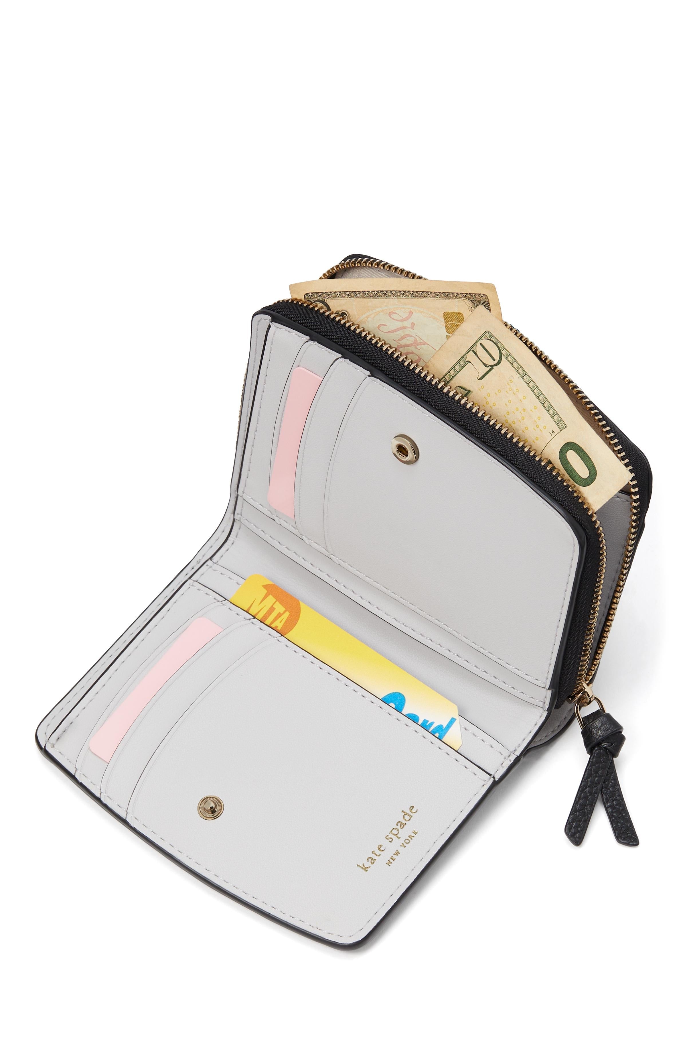 KF937-Ava Zip Bifold Wallet-Black