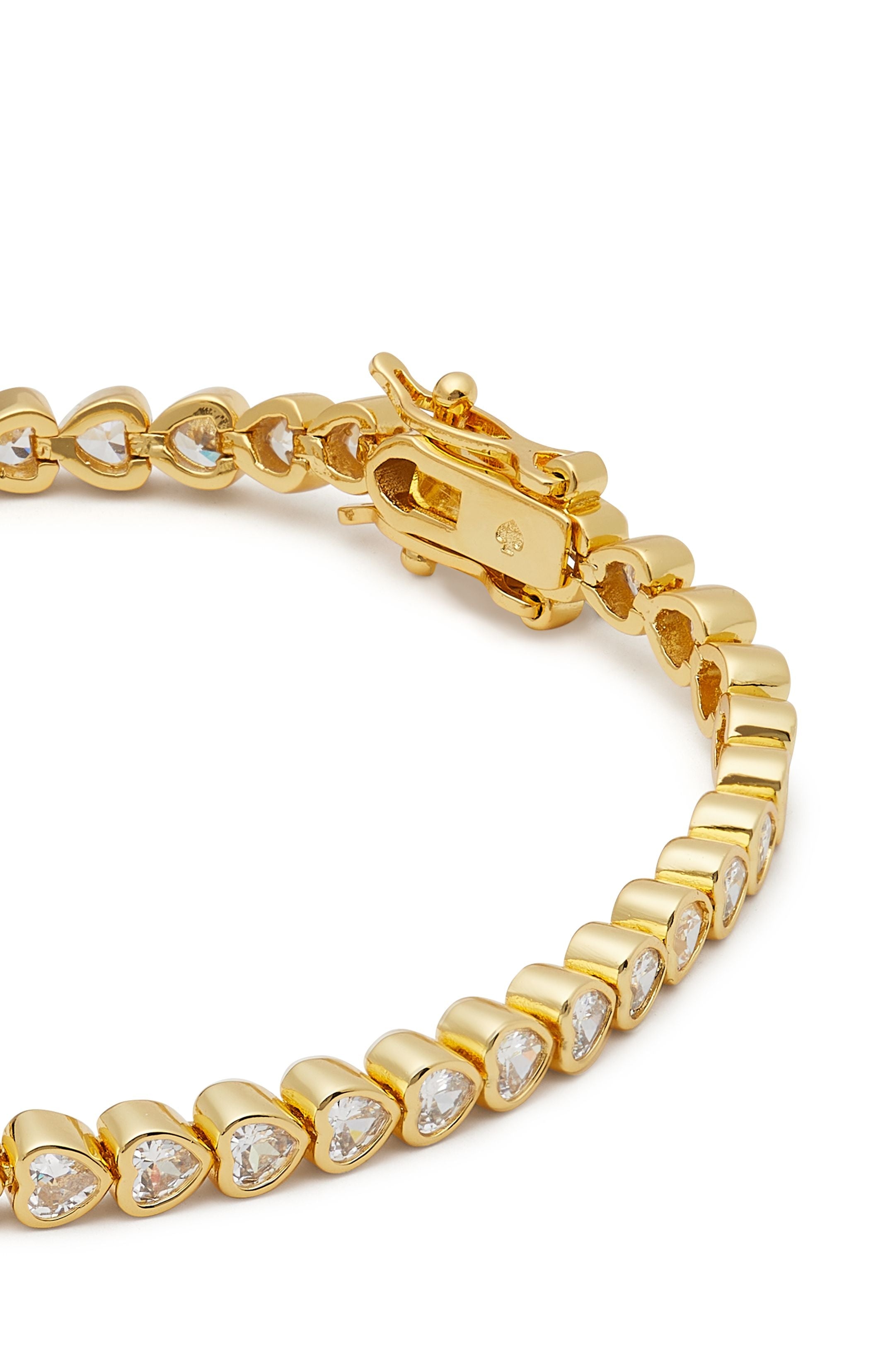 KG288-TENNIS BRACELET-Clear/Gold