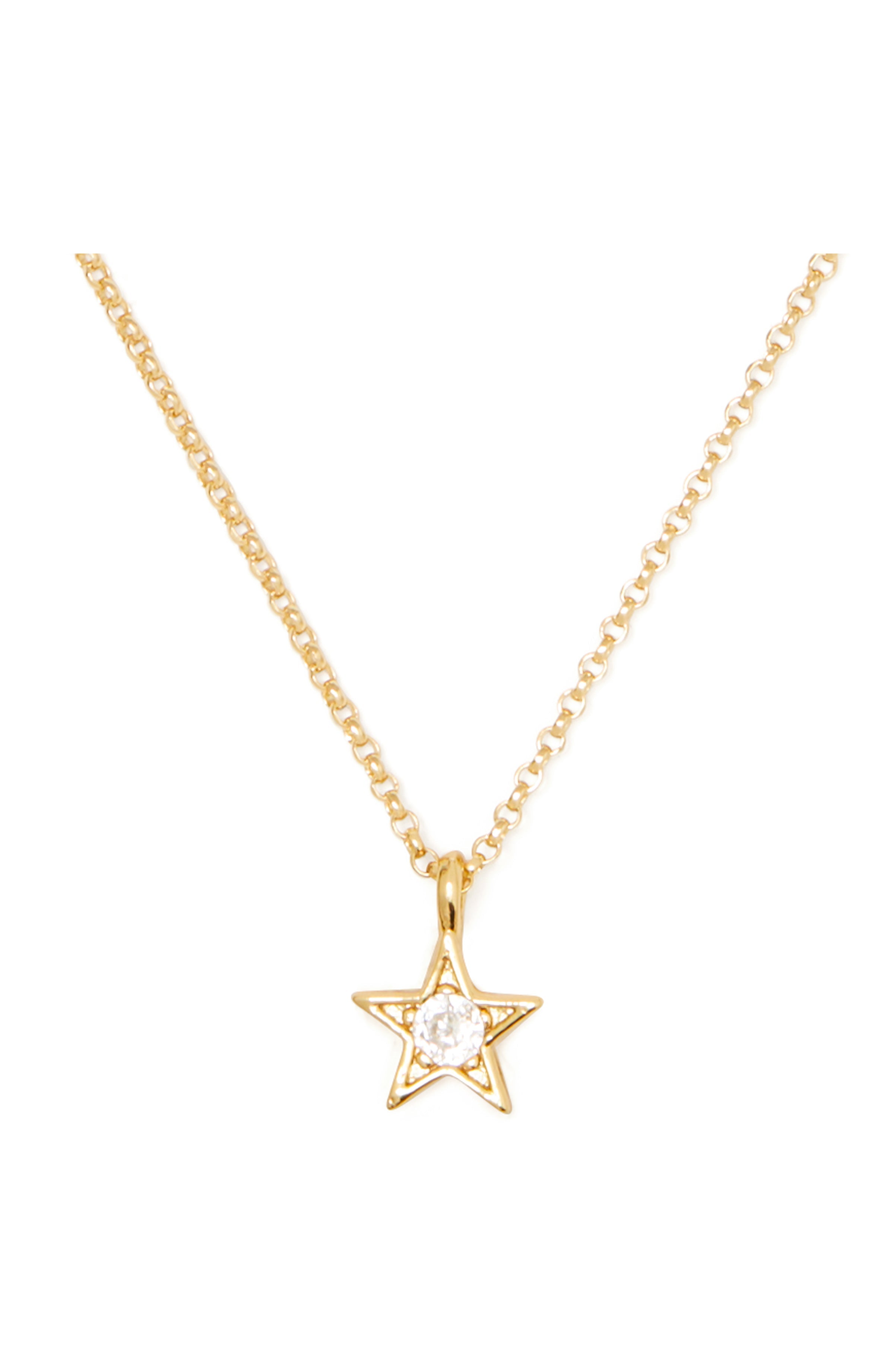 KG291-Set In Stone Mini Star Pendant-Gold