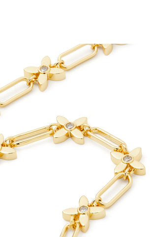 KG329-LINE BRACELET-Clear/Gold