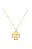 KG356-Heritage Bloom Pendant -Clear/Gold