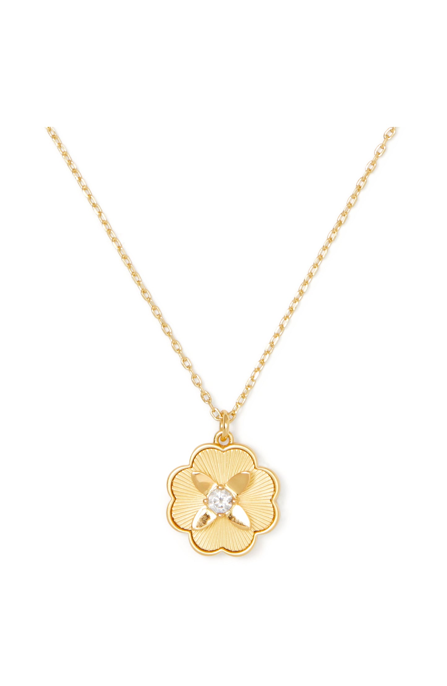 KG356-Heritage Bloom Pendant-Clear/Gold