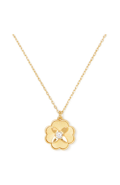 KG356-Heritage Bloom Pendant-Clear/Gold