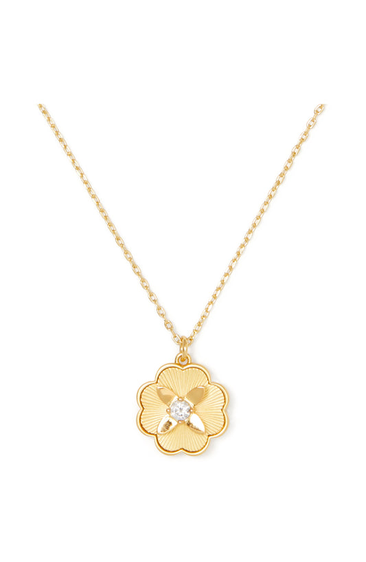 KG356-Heritage Bloom Pendant-Clear/Gold