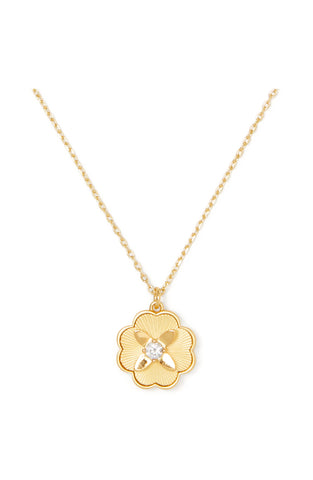 KG356-Heritage Bloom Pendant -Clear/Gold