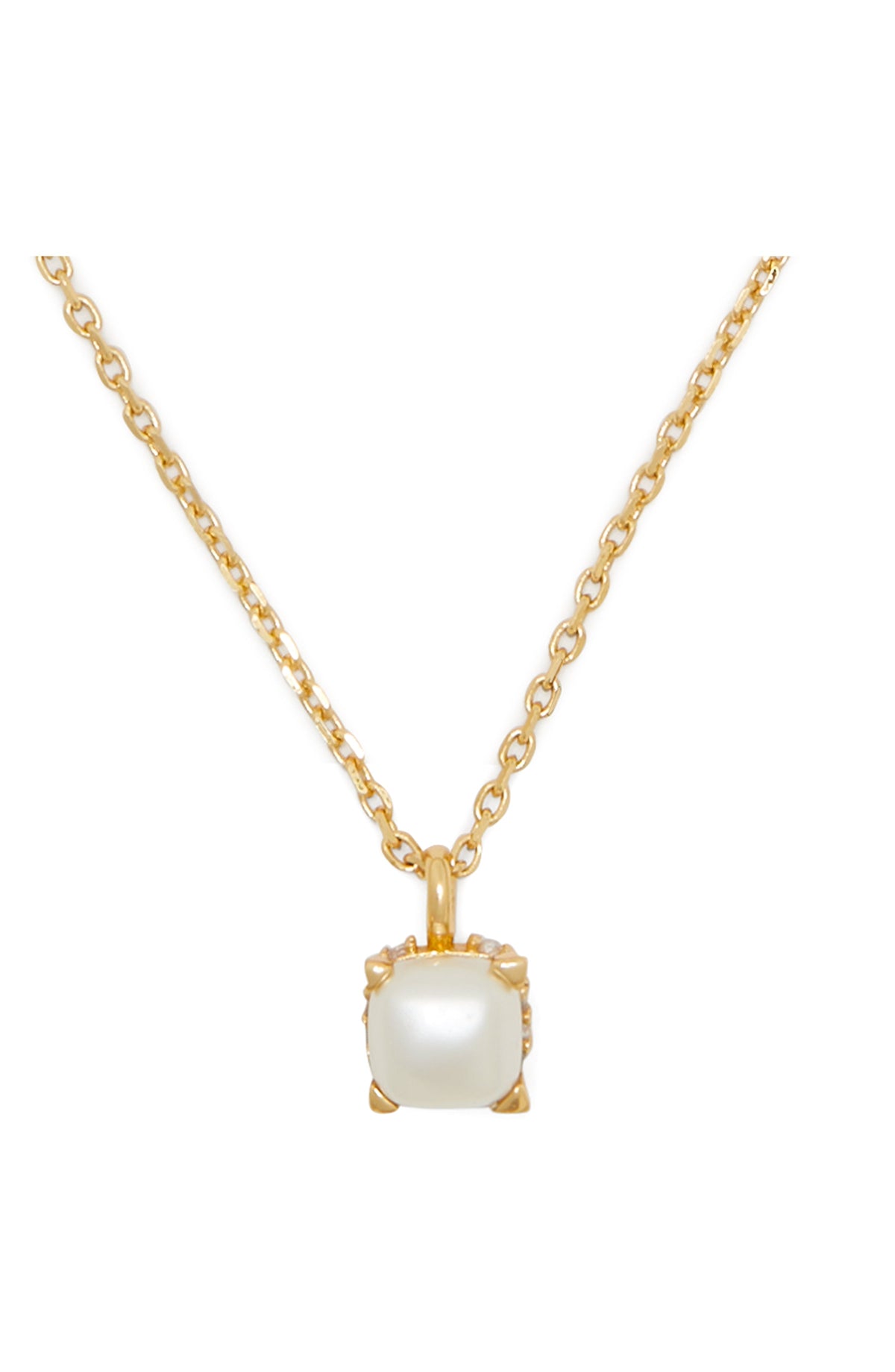 KG402-Little Luxuries 6mm Square Pendant -Cream/Gold
