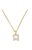 KG402-Little Luxuries 6mm Square Pendant -Cream/Gold