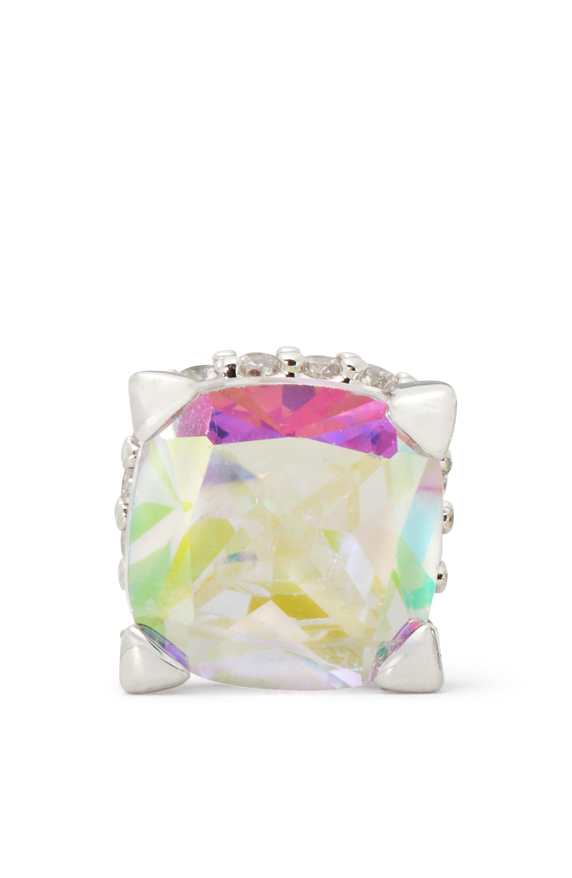 KG883-Little Luxuries 6Mm Square Studs-Ab/Silver.