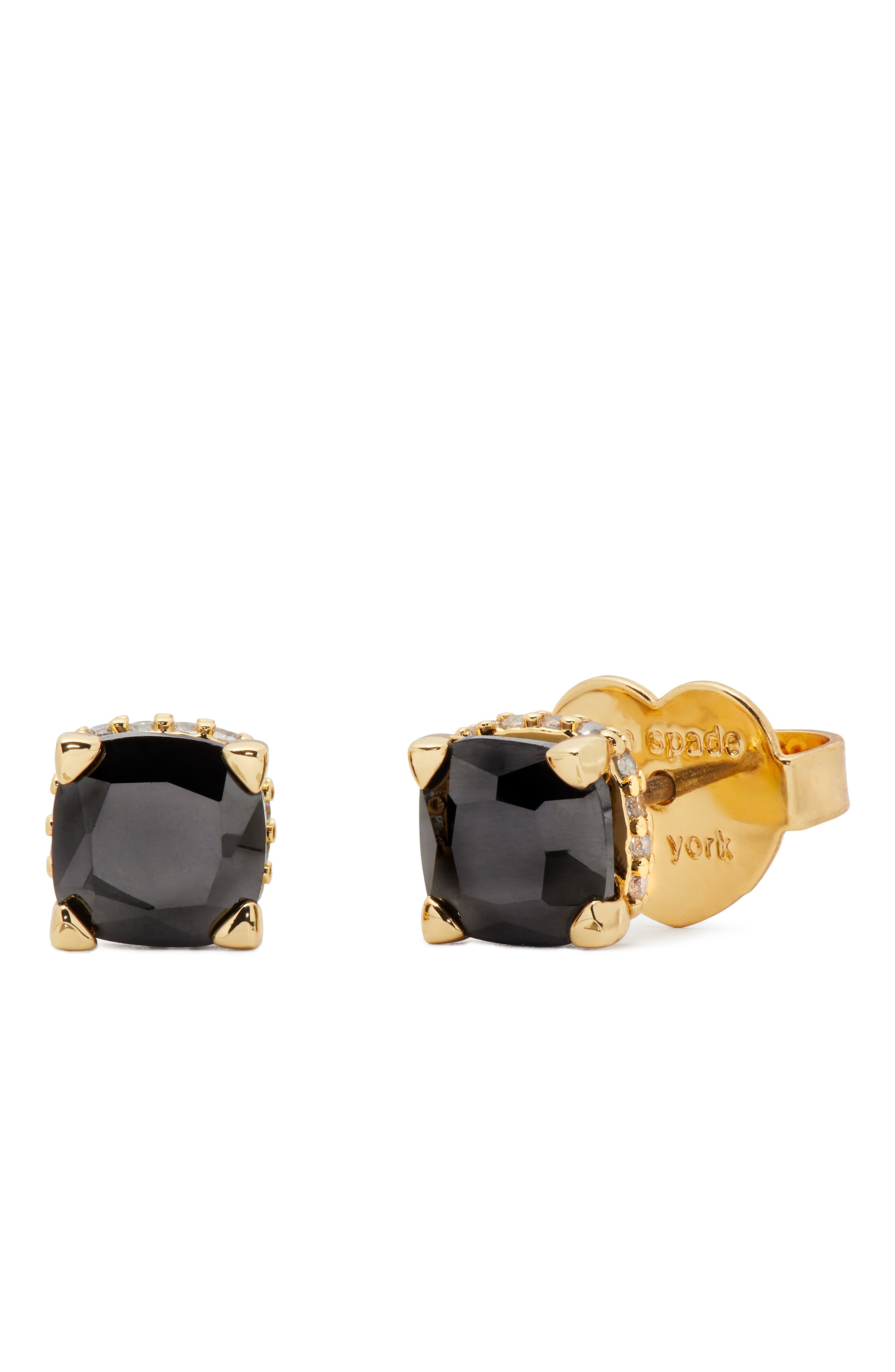 KG886-Little Luxuries 6mm Square Studs -Jet