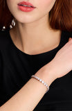 KG890-TENNIS BRACELET-Clear/Silver