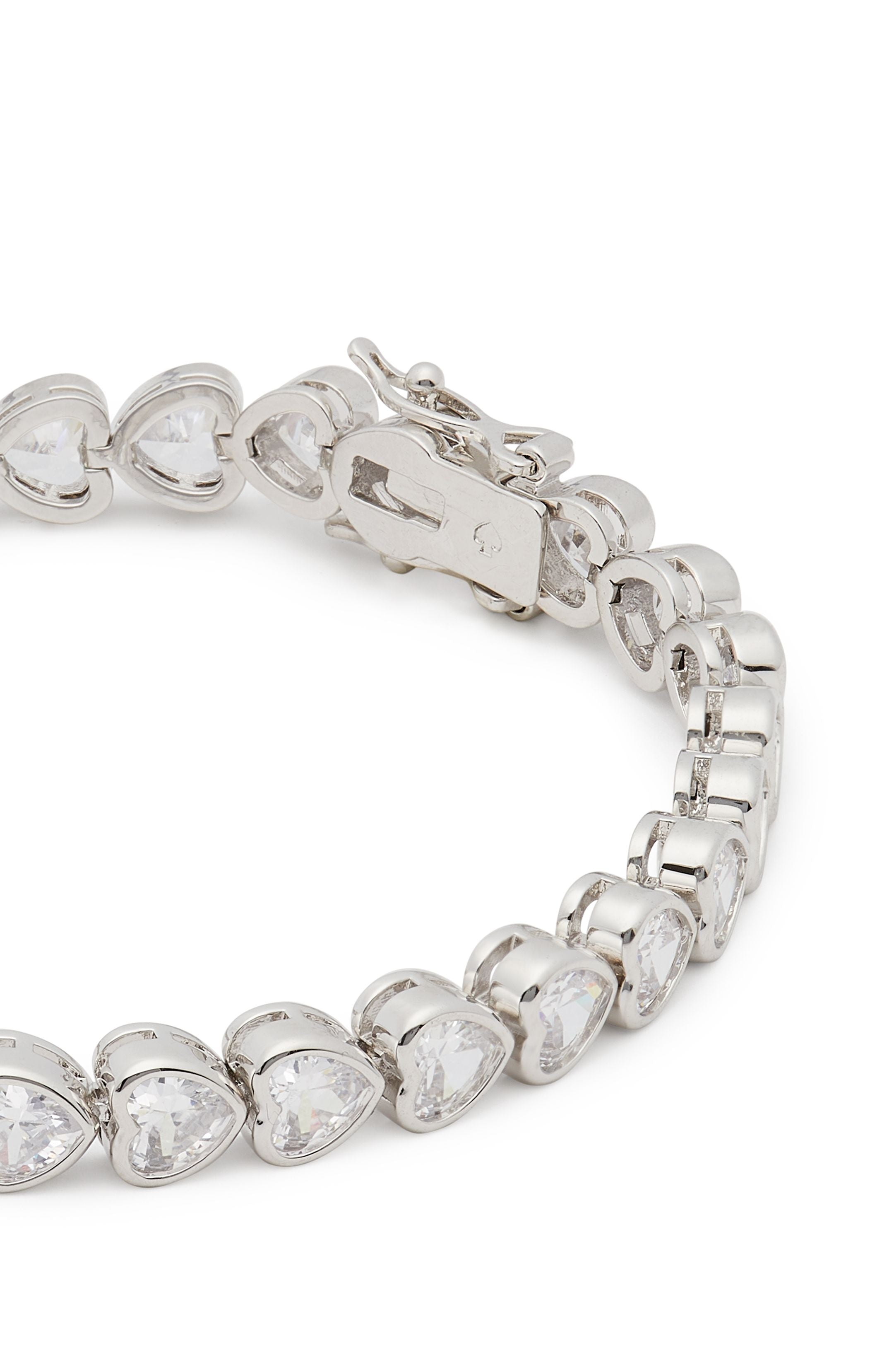 KG890-TENNIS BRACELET-Clear/Silver