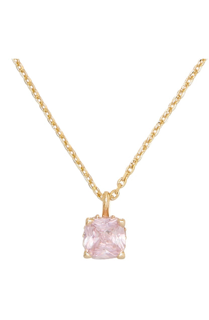 KG895-Little Luxuries 6mm Square Pendant -Pink