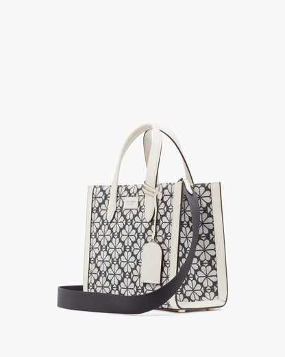 KG906_Spade Flower Jacquard Manhattan Small Tote_Charcoal Grey Multi