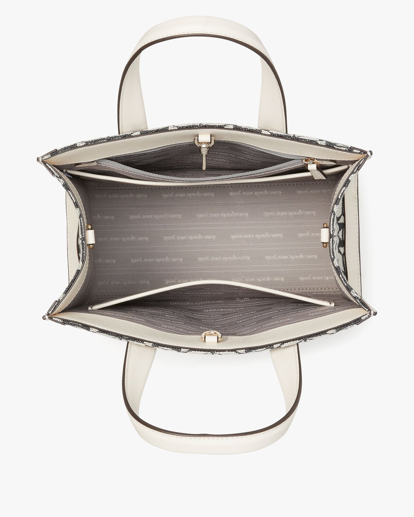 KG906_Spade Flower Jacquard Manhattan Small Tote_Charcoal Grey Multi