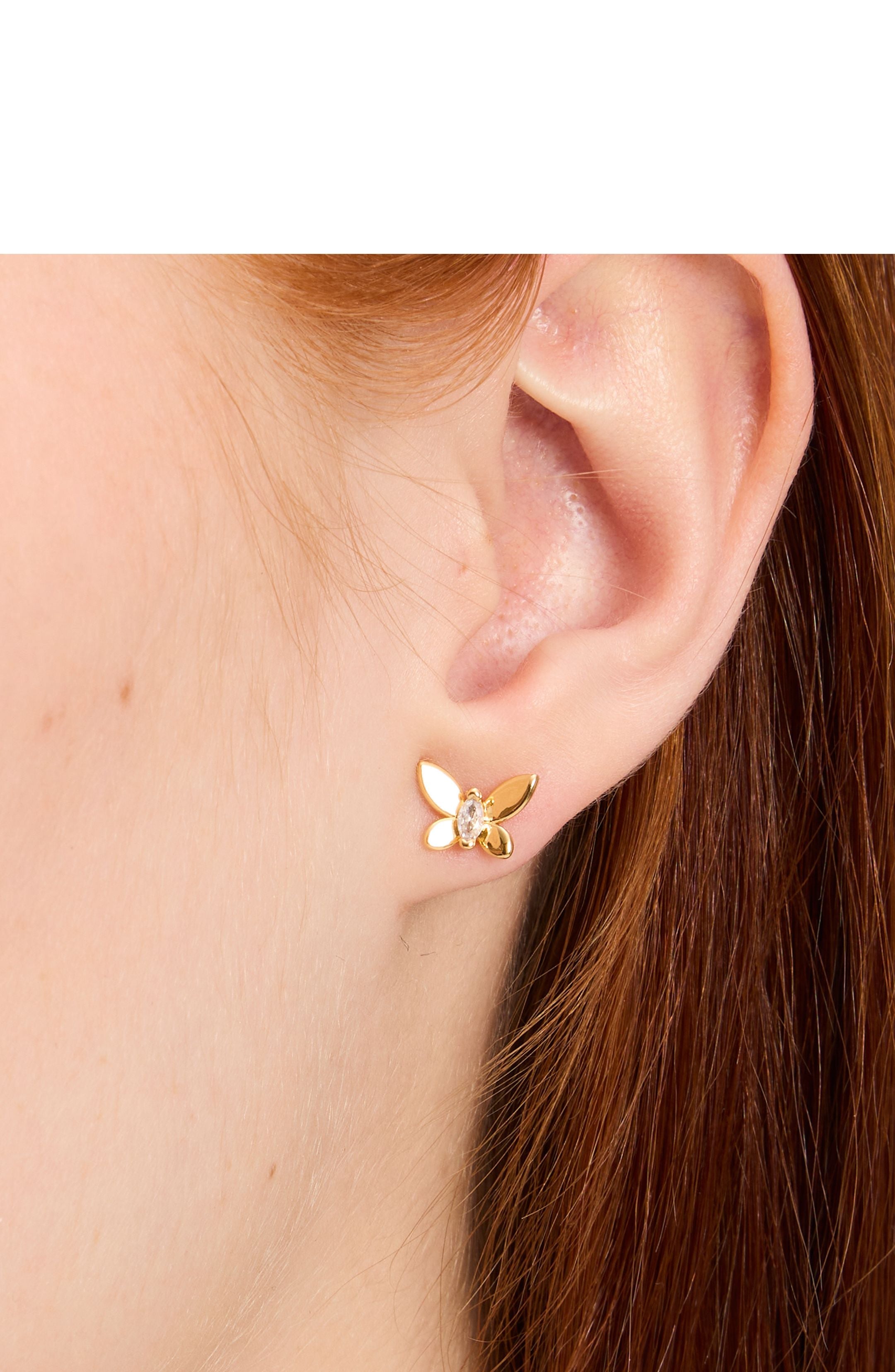 KG913-MINI STUDS-Clear/Gold