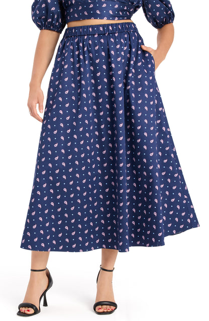 Paisley Foulard Midi Skirt