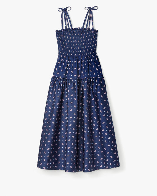Paisley Foulard Smocked Dress
