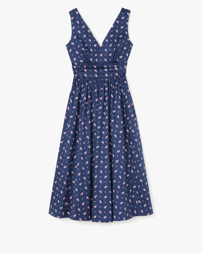 Paisley Foulard V-Neck Dress