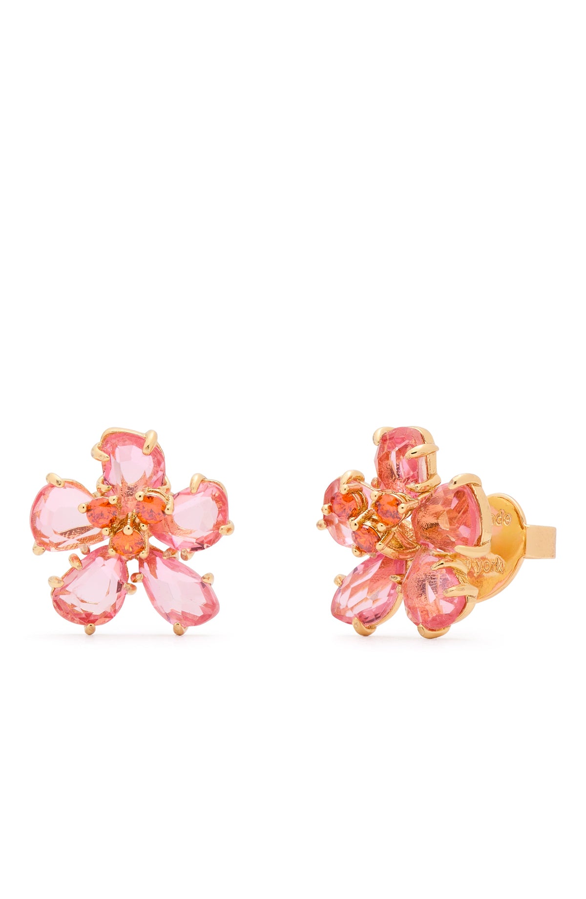 KH555-FLOWER STUDS-Pink/Gold