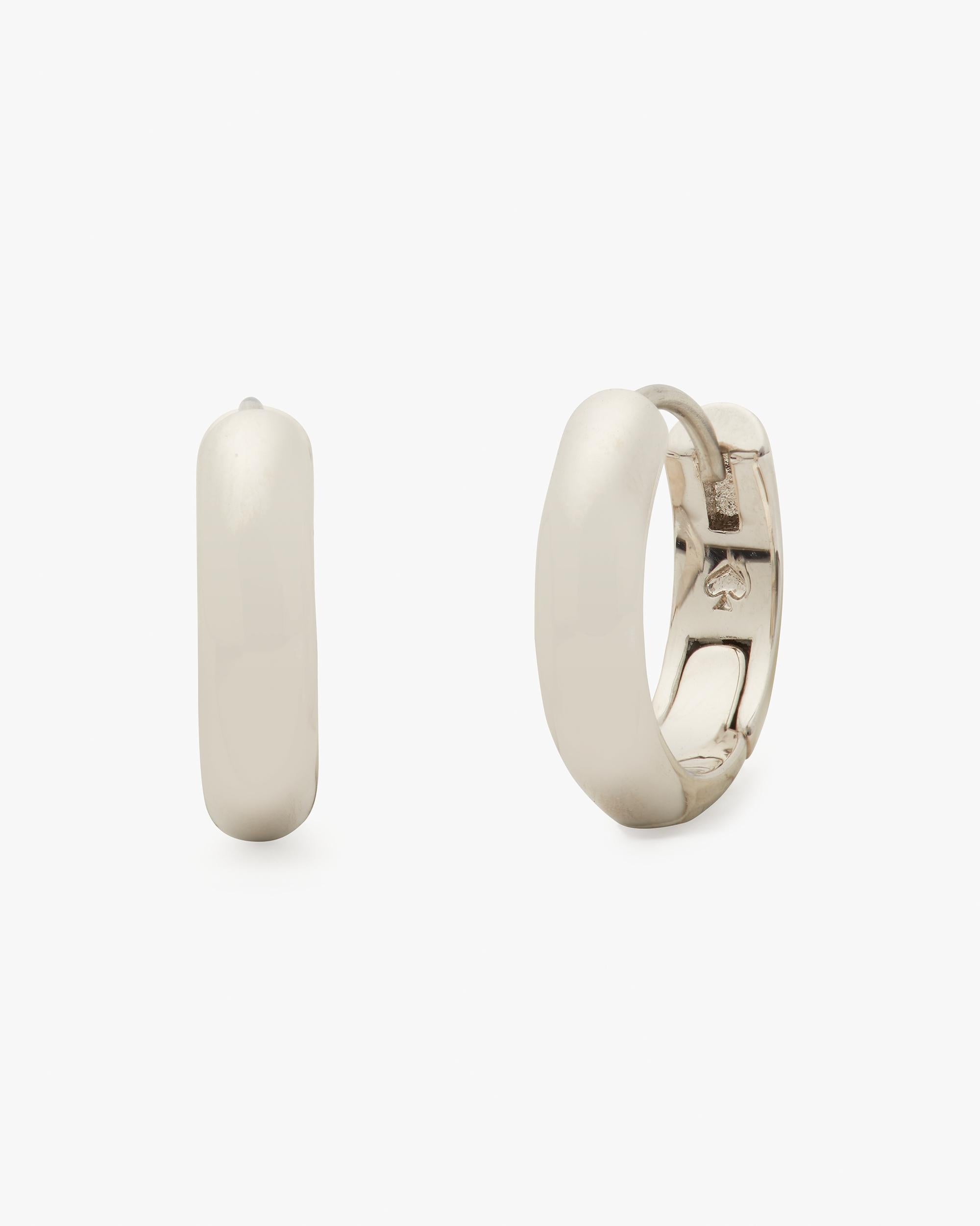 KH631-Brilliant Statements Metal Huggies-Silver