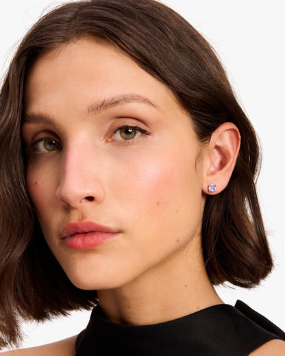 KH922-Little Luxuries 6Mm Square Studs-Lavendersilver