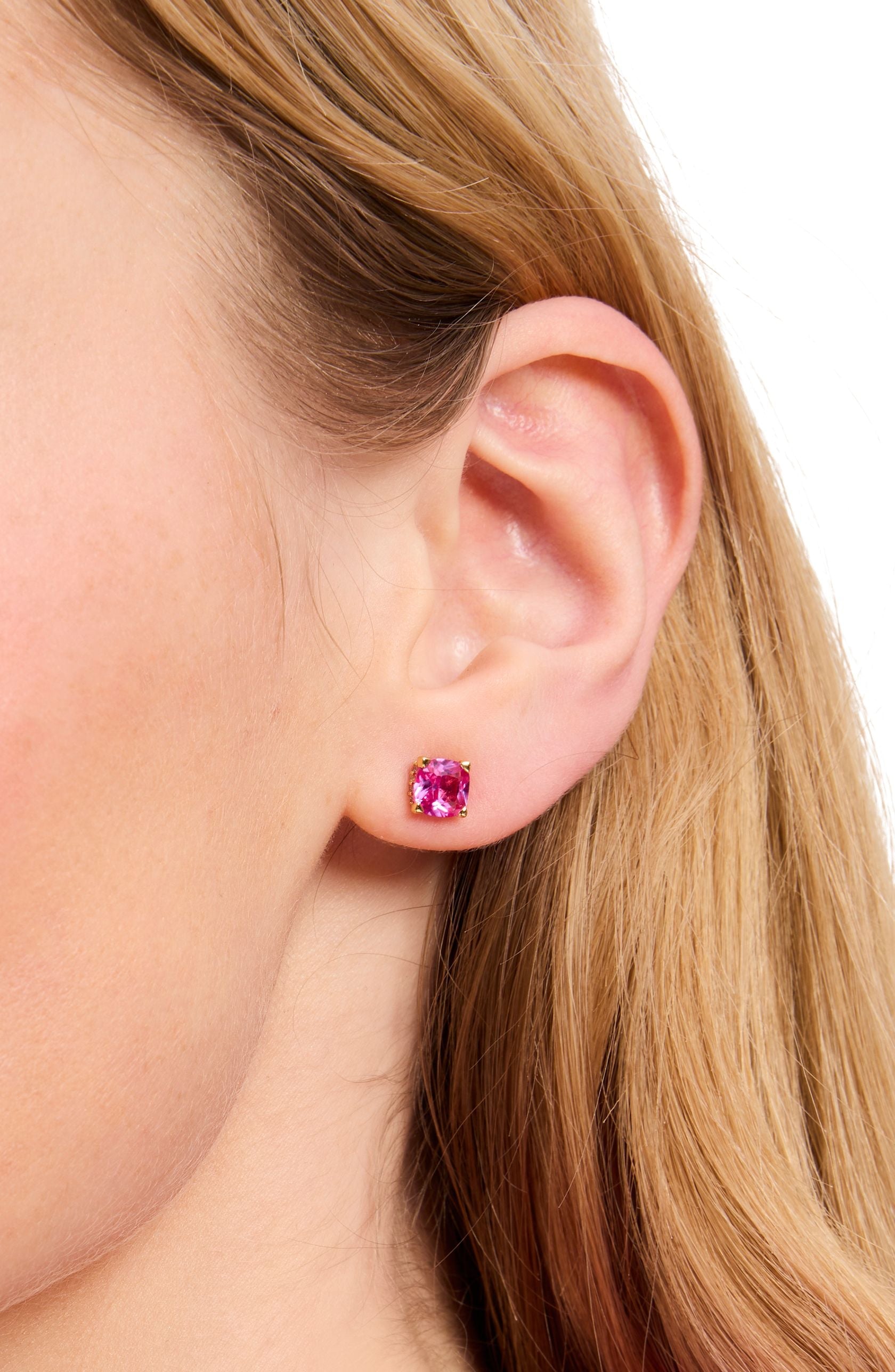 KH925_Squr Studs 6Mm_Rose Pink