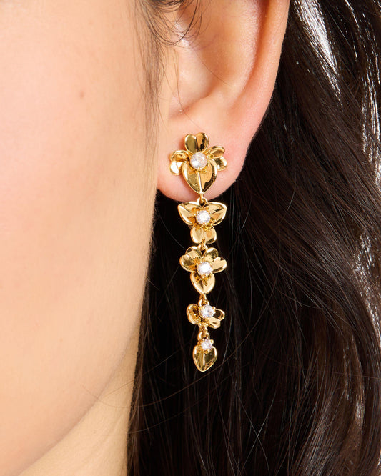 Precious Pansy Linear Earrings