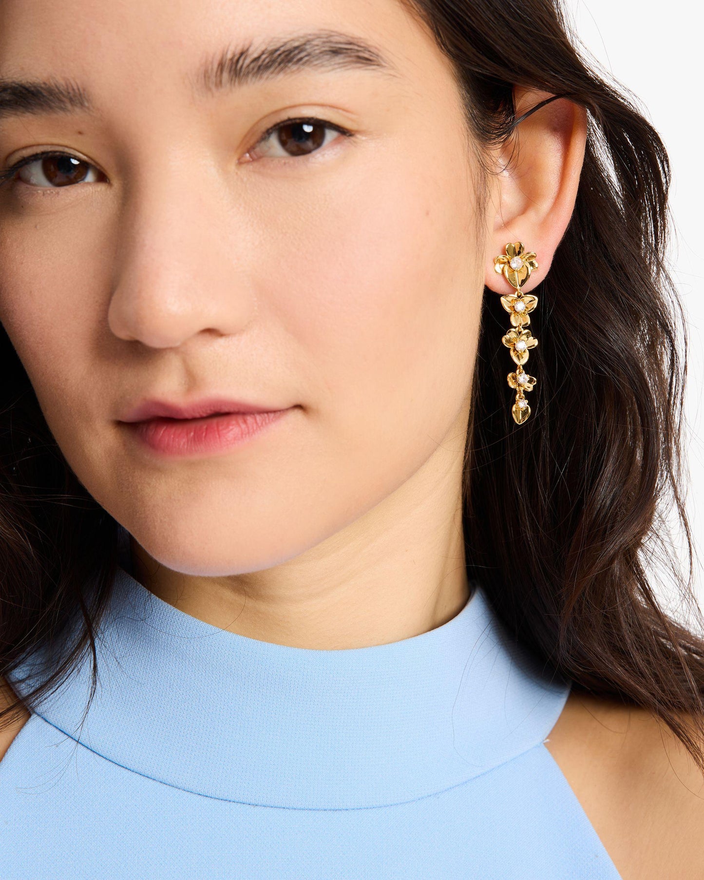 Precious Pansy Linear Earrings