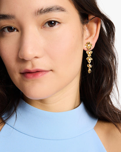 Precious Pansy Linear Earrings