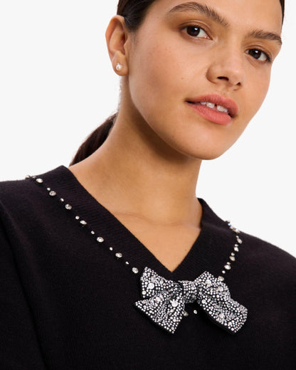 Embellished V-Neck Sweater