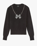 Embellished V-Neck Sweater