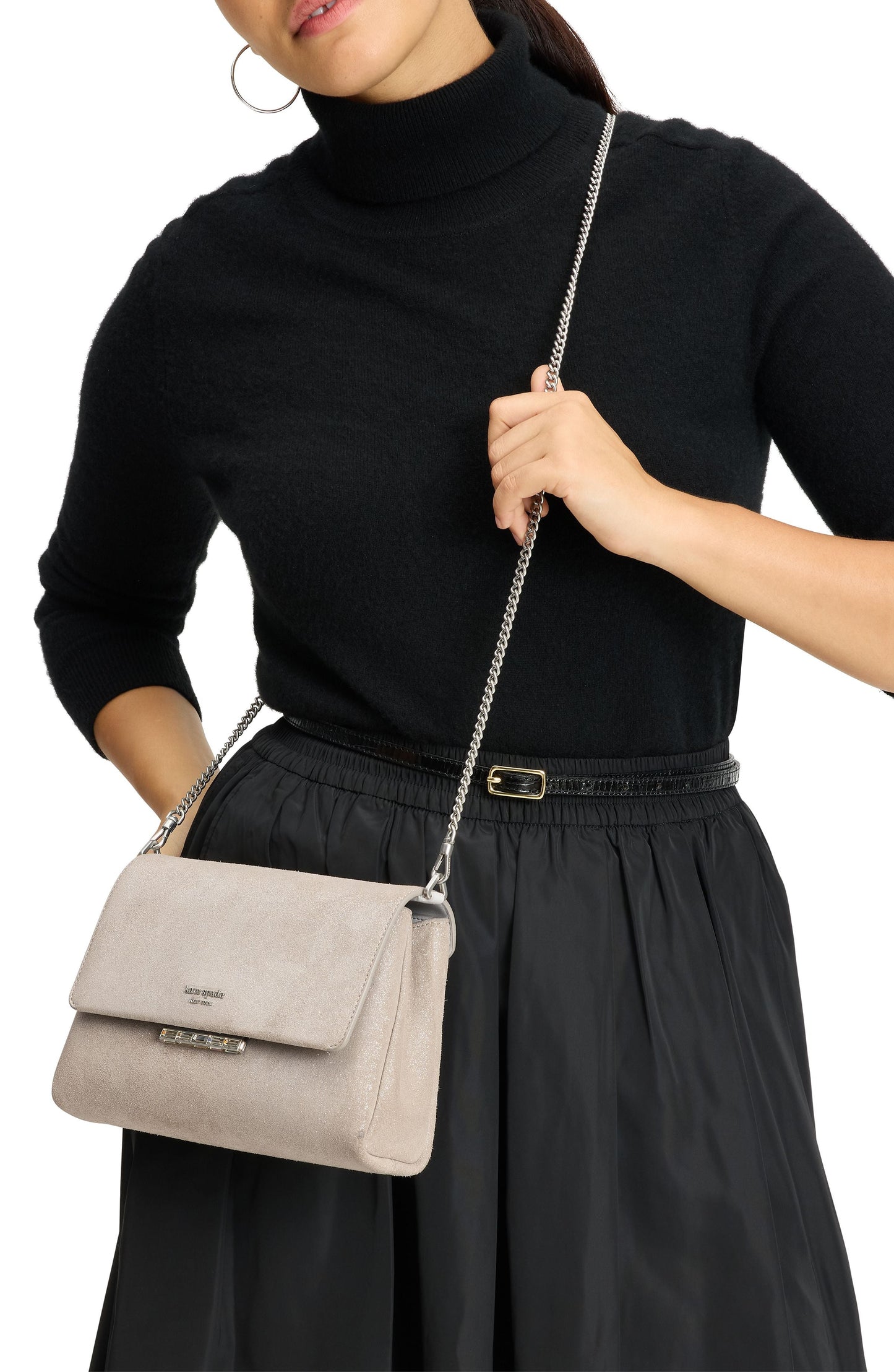 Grace Glitter Suede Clutch