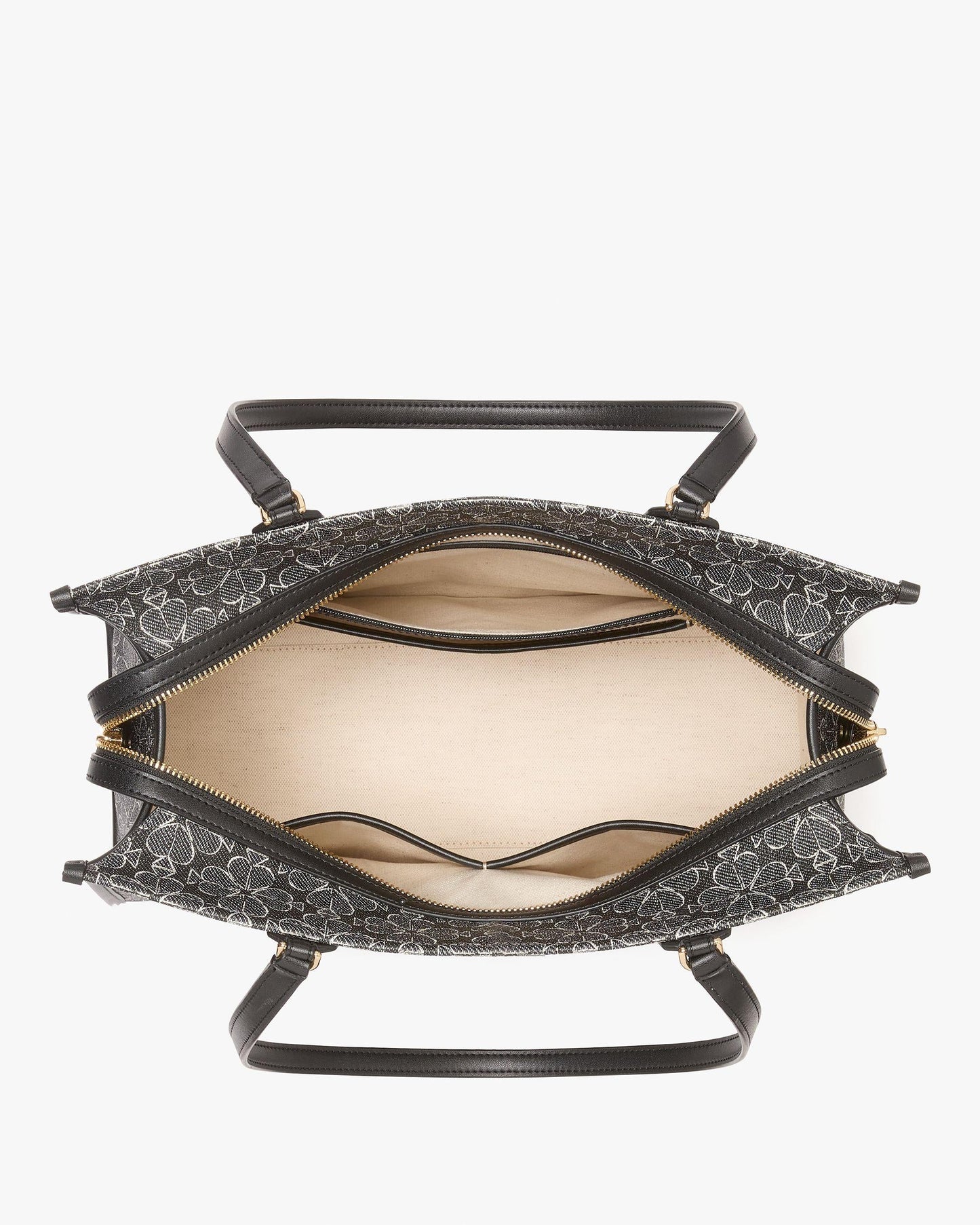 KI449-Spade Flower Coated Canvas Large Market Tote-Black Multi