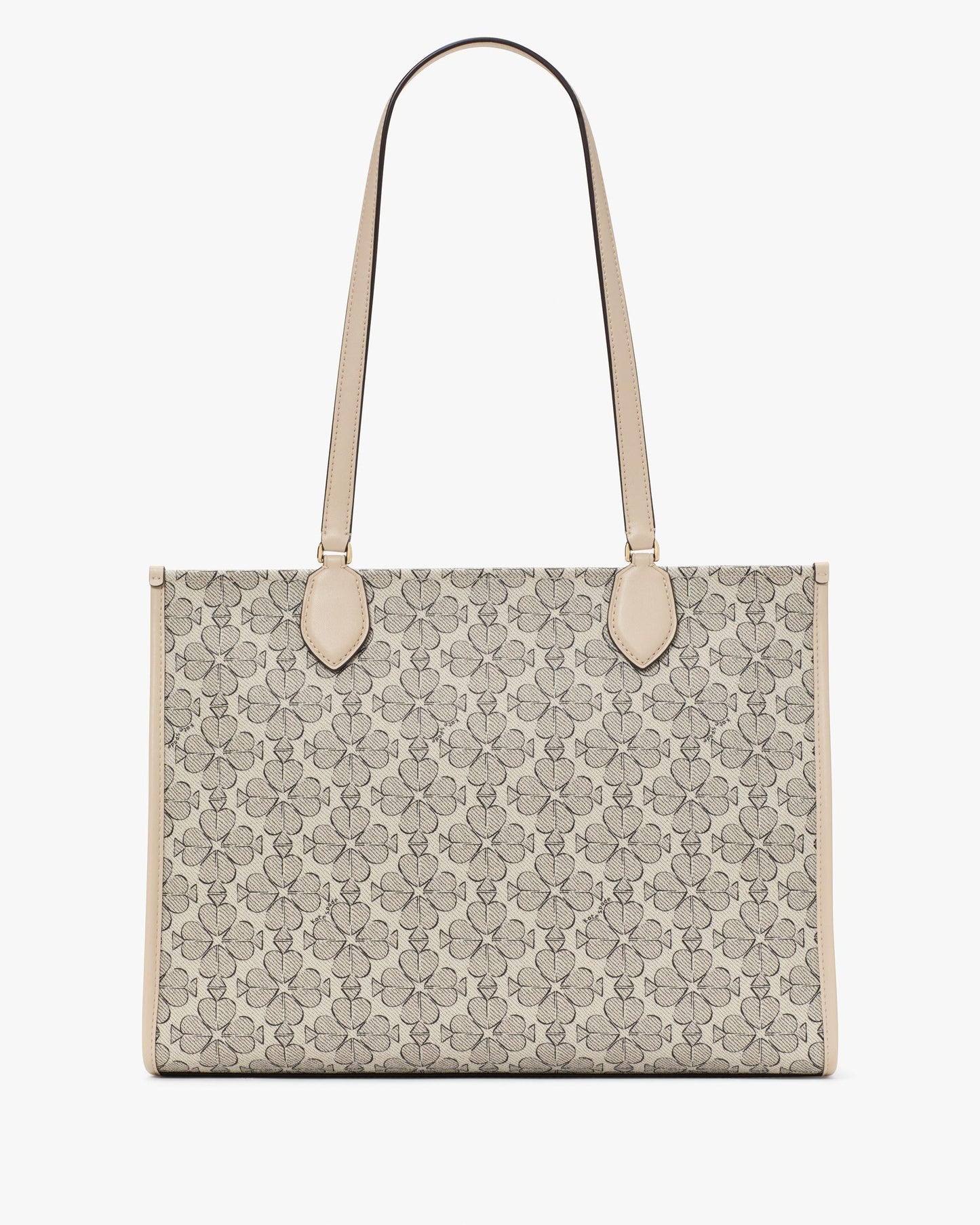 KI449-Spade Flower Coated Canvas Large Market Tote-Neutral Multi