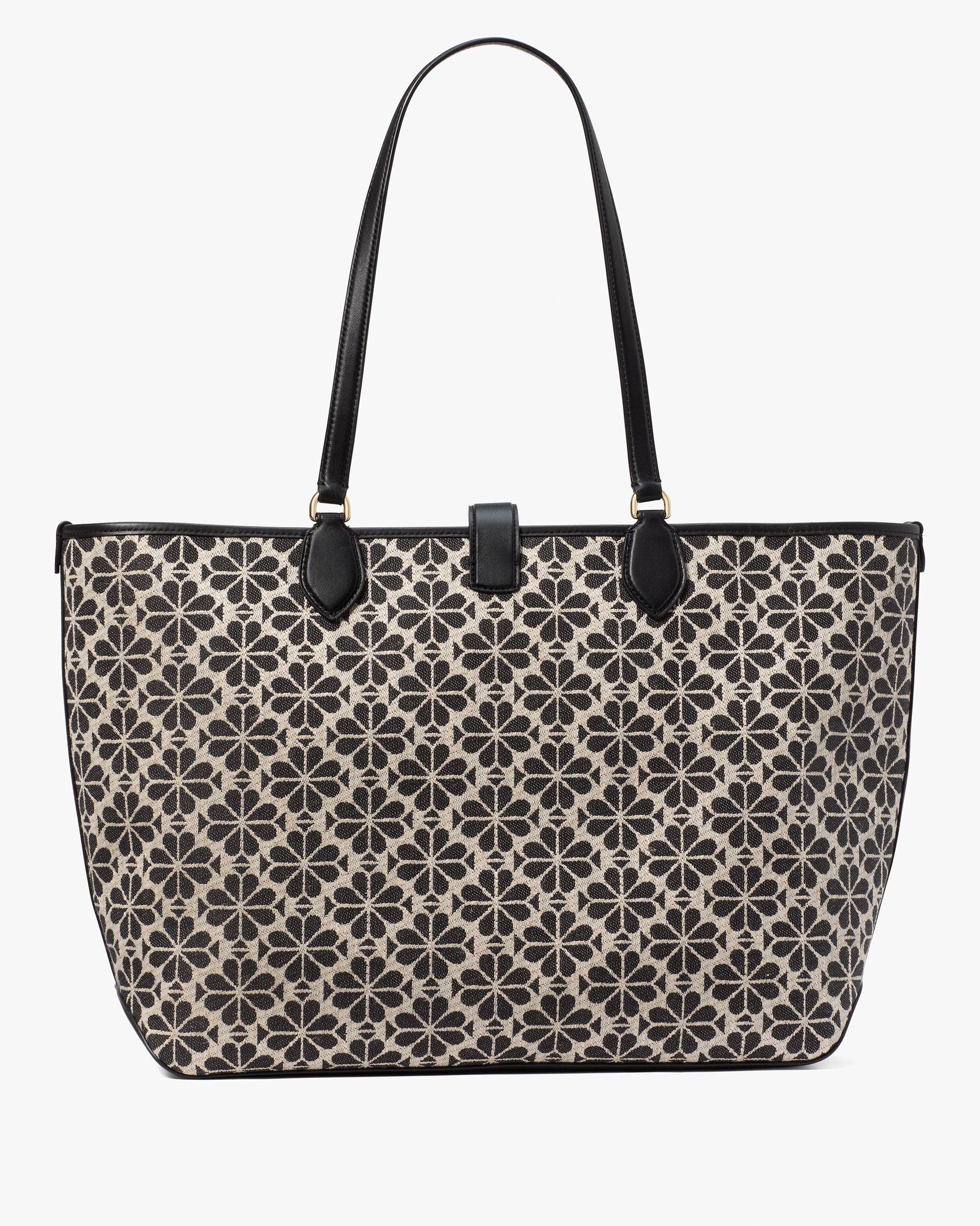 KI454-Spade Flower Jacquard Large Open Tote