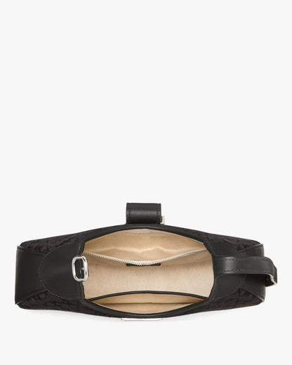 ki455-Spade Flower Jacquard Nouveau Small Shoulder Bag-Black Multi