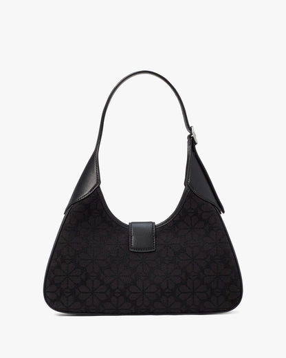 ki455-Spade Flower Jacquard Nouveau Small Shoulder Bag-Black Multi